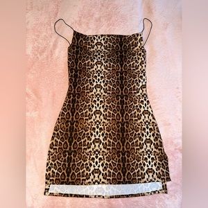 Leopard Print Slit Hem Cami Dress size small (4)